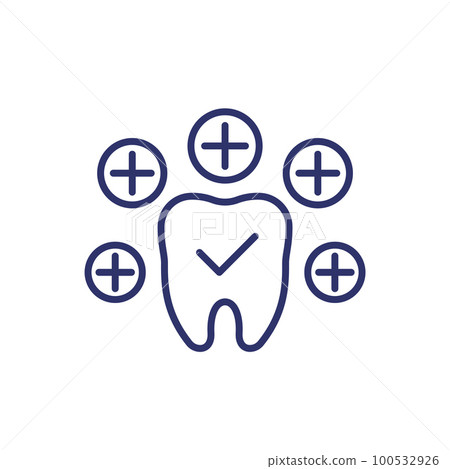 minerals for healthy teeth line icon on white 100532926