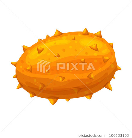 kiwano fruit food yellow cartoon vector illustration 100533103