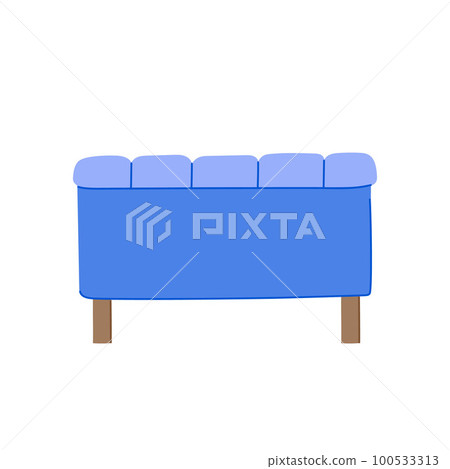 blanket bench bedroom cartoon vector illustration 100533313