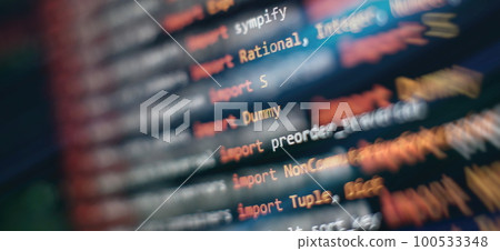 Abstract computer script code.Computer script. Abstract computer script code.Computer script. 100533348