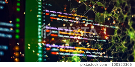 Abstract computer script code.Computer script. Abstract computer script code.Computer script. 100533366