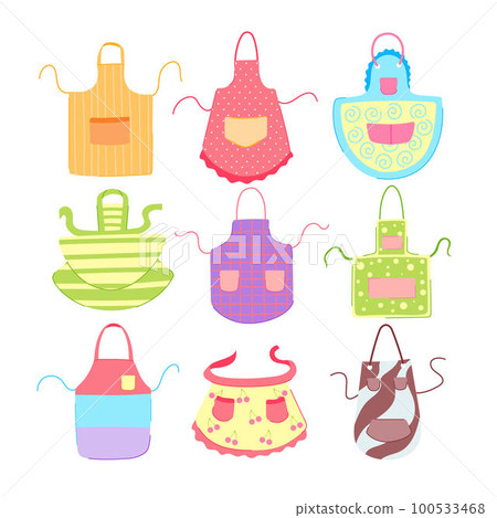 apron kitchen set cartoon vector illustration 100533468