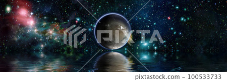 Planet reflected in water from space showing all they beauty. Extremely detailed image"Elements of this image furnished by NASA" Planet reflected in water from space showing all they beauty. Extremely detailed image"Elements of this image furnished by NASA" 100533733
