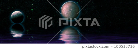 Planet reflected in water from space showing all they beauty. Extremely detailed image"Elements of this image furnished by NASA" Planet reflected in water from space showing all they beauty. Extremely detailed image"Elements of this image furnished by NASA" 100533736