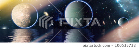 Deep reflected space in water . Starry outer space background texture . Colorful Starry Night Sky Outer Space background ,Elements of this image furnished by NASA. Deep reflected space in water . Starry outer space background texture . Colorful Starry Night Sky Outer Space background ,Elements of this image furnished by NASA. 100533738