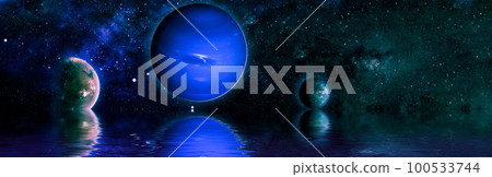Planet reflected in water from space showing all they beauty. Extremely detailed image"Elements of this image furnished by NASA" Planet reflected in water from space showing all they beauty. Extremely detailed image"Elements of this image furnished by NASA" 100533744
