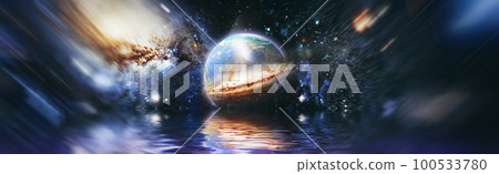 Earth Deep reflected space in water . Starry outer space background texture . Colorful Starry Night Sky Outer Space background ,Elements of this image furnished by NASA. Earth Deep reflected space in water . Starry outer space background texture . Colorful Starry Night Sky Outer Space background ,Elements of this image furnished by NASA. 100533780