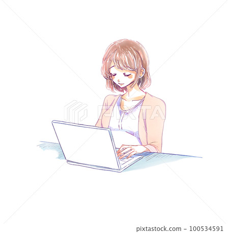 pregnant woman operating a computer pregnant woman operating a computer 100534591