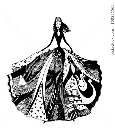 Vector fashion girl portrait. 100535563