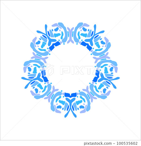 Ornamental doodle frame. Hand drawn design element. Decorative colorful detail for cards, prints, poster, stationery, textile, stickers. 100535602
