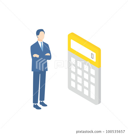 Businessman making an estimate with a calculator Businessman making an estimate with a calculator 100535657