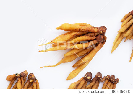 Fingerroot on a white background. 100536038