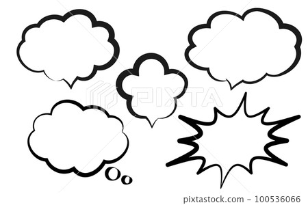 A set of simple speech bubbles with a thick pen touch 100536066