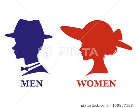 男性和女性廁所標記 100537198