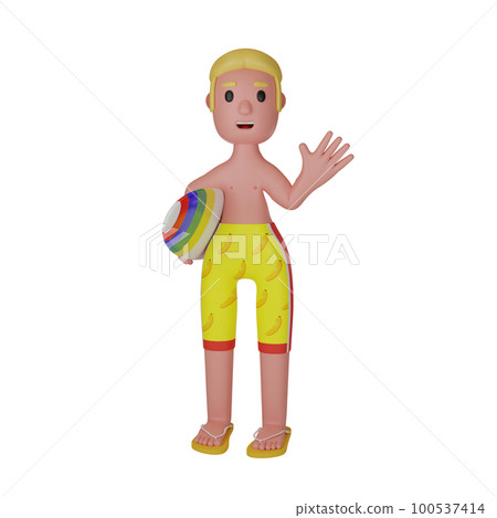 3d character people summer vacation 3d character people summer vacation 100537414