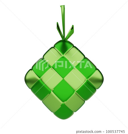 3d rendering of ketupat islamic food icon 3d rendering of ketupat islamic food icon 100537745