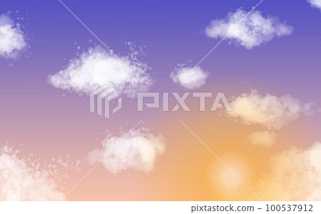 傍晚的天空、雲彩和陽光 05 安靜的雲彩-插圖素材 [100537912] - PIXTA圖庫