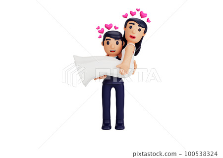 3d character romantic wedding couple moments 3d character romantic wedding couple moments 100538324