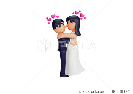 3d character romantic wedding couple moments 3d character romantic wedding couple moments 100538325