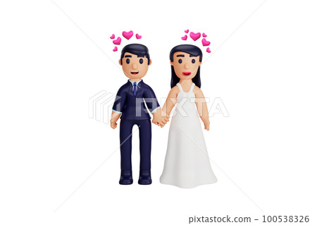 3d character romantic wedding couple moments 3d character romantic wedding couple moments 100538326