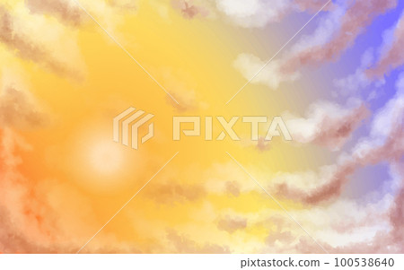 傍晚的天空、雲彩和陽光 11 散佈的雲彩-插圖素材 [100538640] - PIXTA圖庫