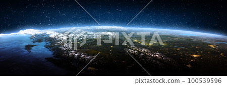 Rocky mountains, Cordillera, landscape frome space 100539596