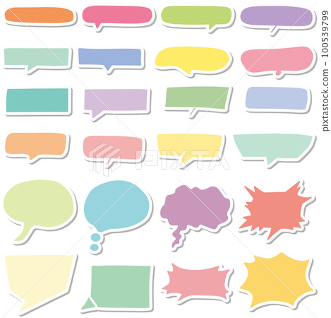 手繪風格簡約演講氣球貼紙無主線彩色24件套 100539799