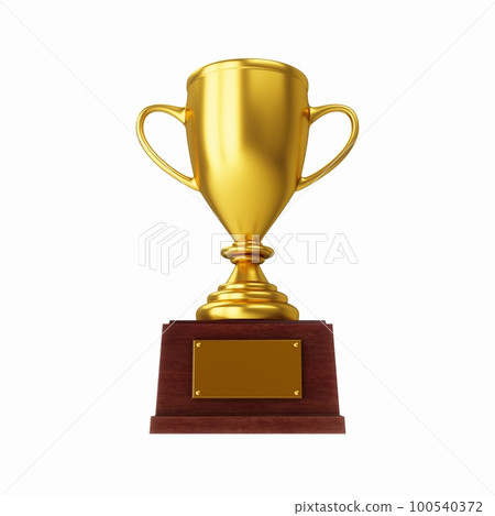 3D Rendering Golden Award Trophy Cup isolated on white background 3D Rendering Golden Award Trophy Cup isolated on white background 100540372