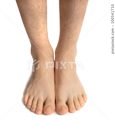 Bare Foot Isolated, Teenager Feet, Barefoot Massage, Foot Pain Concept, White Background 100541710