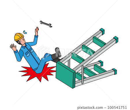 從梯子上掉下來的工人 100541751