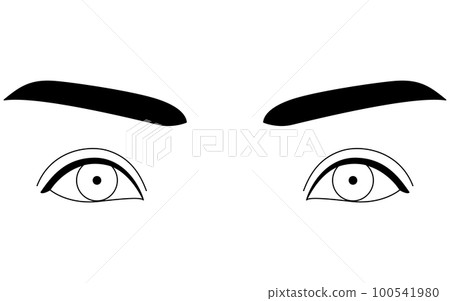 醫學插圖、眼病/斜視正常情況的線描插圖 100541980