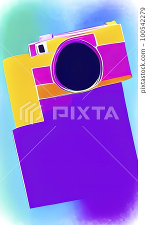 digital camera and photo for background 100542279