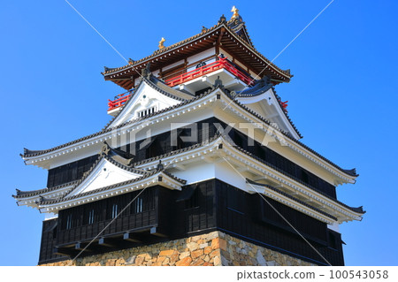 [Aichi Prefecture] Kiyosu Castle tower in sunny weather 100543058