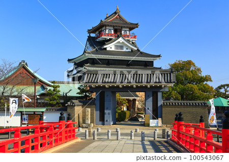 [愛知縣]五條川大手橋和清洲城 100543067