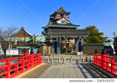 [愛知縣]五條川大手橋和清洲城 100543070