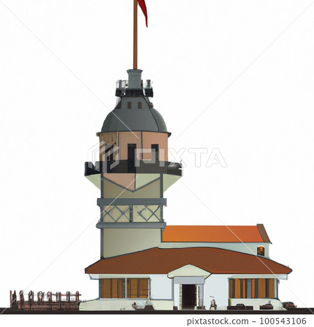 touristic landmark of istanbul, maiden's tower touristic landmark of istanbul, maiden's tower 100543106