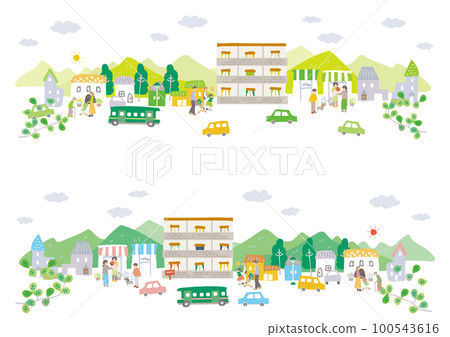 城市景觀的插圖 100543616