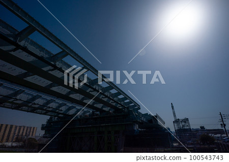 Construction site of the Shin-Meishin Expressway in Hirakata City, Osaka Prefecture Construction site of the Shin-Meishin Expressway in Hirakata City, Osaka Prefecture 100543743