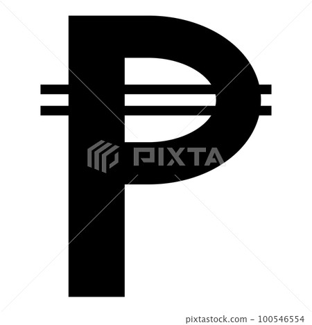 Sign of Philippine peso currency money symbol Pesos icon black color vector illustration image flat style 100546554