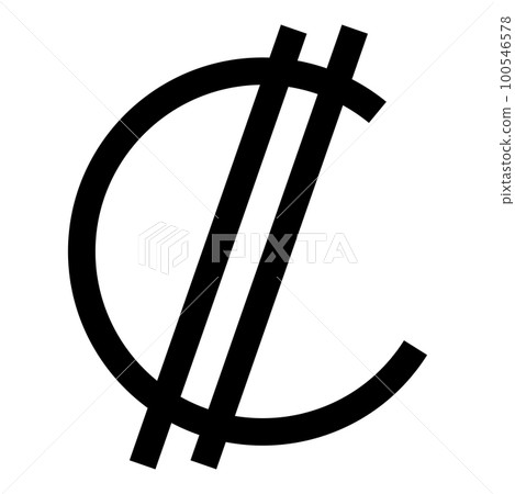 Colon sign currency symbol Costa Rican Salvadoran money CRC icon black color vector illustration image flat style Colon sign currency symbol Costa Rican Salvadoran money CRC icon black color vector illustration image flat style 100546578