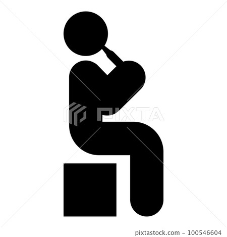 Man drinking alcohol from bottle of beer wine drunk people concept stick use beverage drunkard booze sit on box icon black color vector illustration image flat style Man drinking alcohol from bottle of beer wine drunk people concept stick use beverage drunkard booze sit on box icon black color vector illustration image flat style 100546604