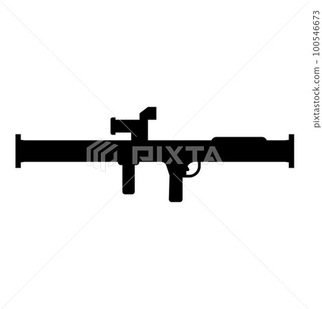Store grenade launcher bazooka gun rocket system icon black color vector illustration image flat style 100546673