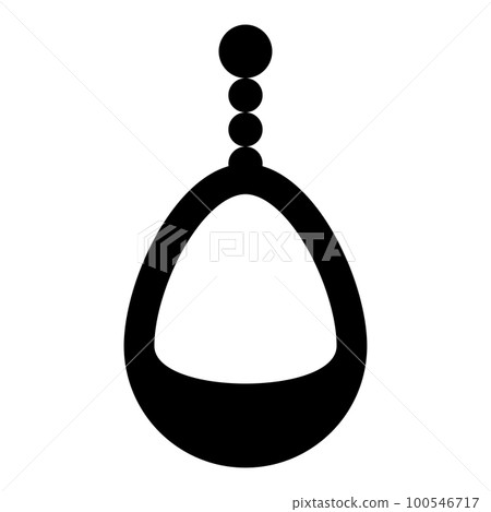 Ear-ring jewelry pendant earrings luxury bijou precious stone bijouterie adornment embellishment icon black color vector illustration image flat style 100546717