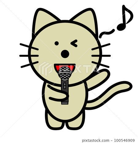 唱歌的貓的插圖 100546909