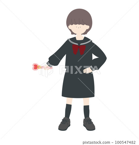 Sailor suit short cut girl makeover play play no line painting 100547482