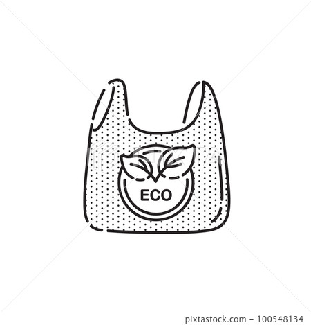 Zero waste fabric eco bag icon.  100548134