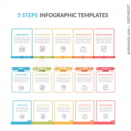 Infographic Templates with Five Steps 100548207