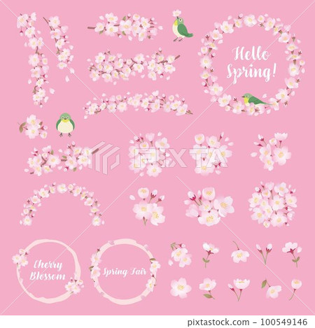 櫻花插圖集，一點，裝飾，設計部分 100549146