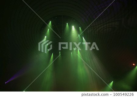 Stage light green beams on a dark background. Stage light green beams on a dark background. 100549226