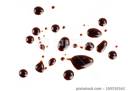 Balsamic vinegar isolated on white background. Top view. Flat lay Balsamic vinegar isolated on white background. Top view. Flat lay 100550162
